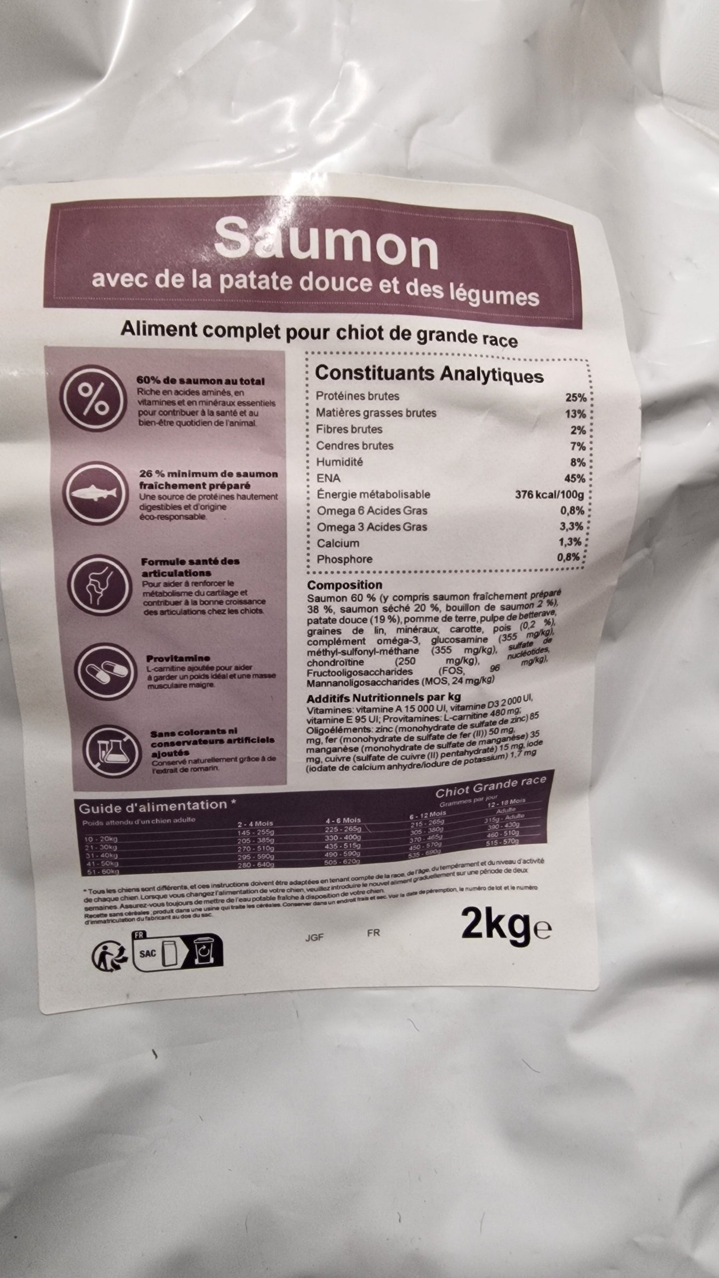 Croquettes Superfood 50% Saumon pour Chiot de Grande Race