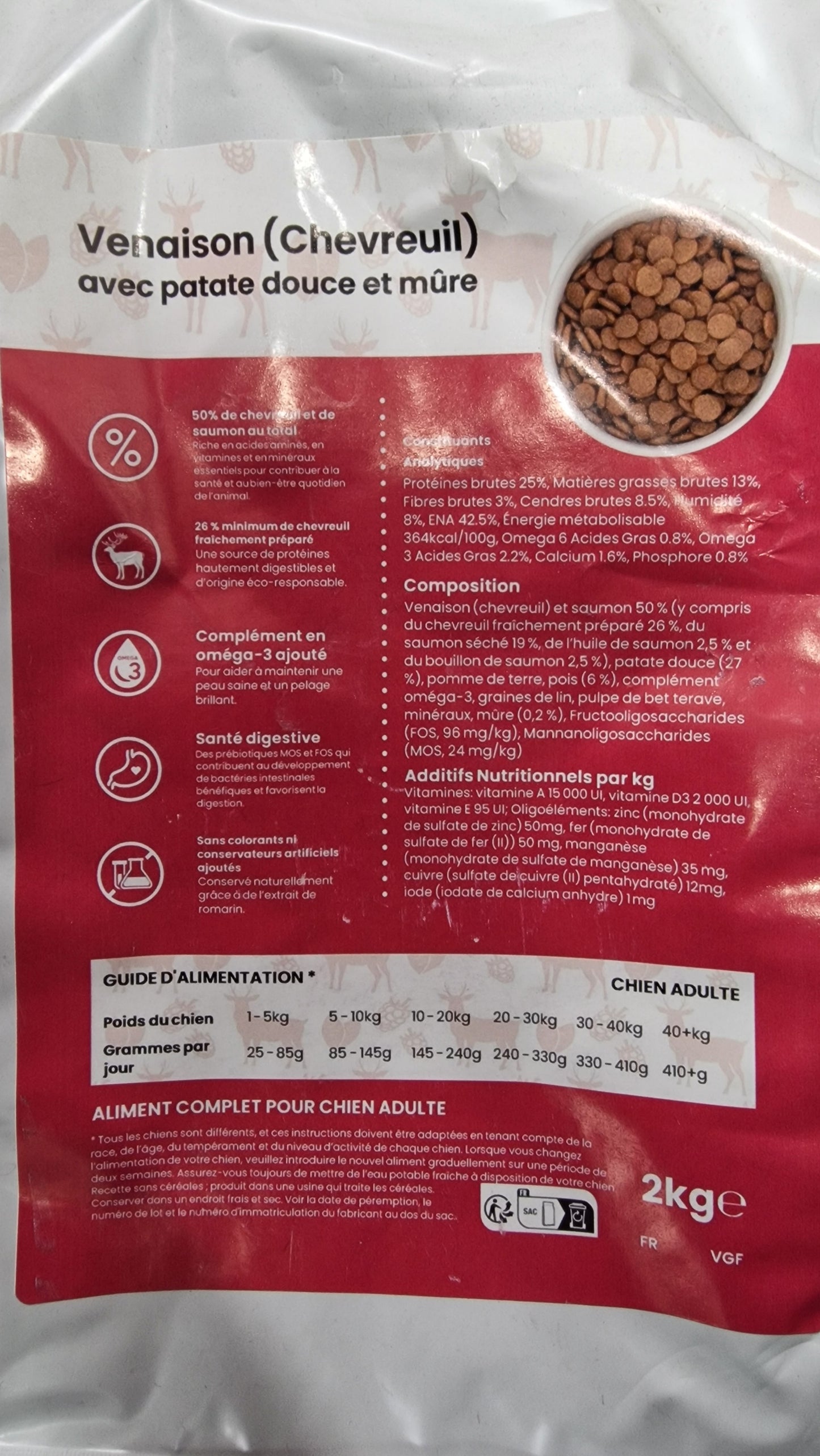Croquettes 50% Venaison pour Chien Adulte