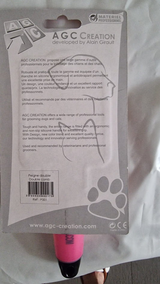 Peigne double chien et chat – dents moyennes et serrées