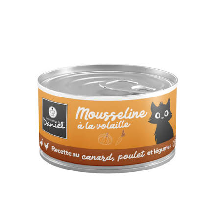 Les Recettes de Daniel Mousseline Canard Poulet Légumes 85g – Pâtée sans Céréales pour Chat