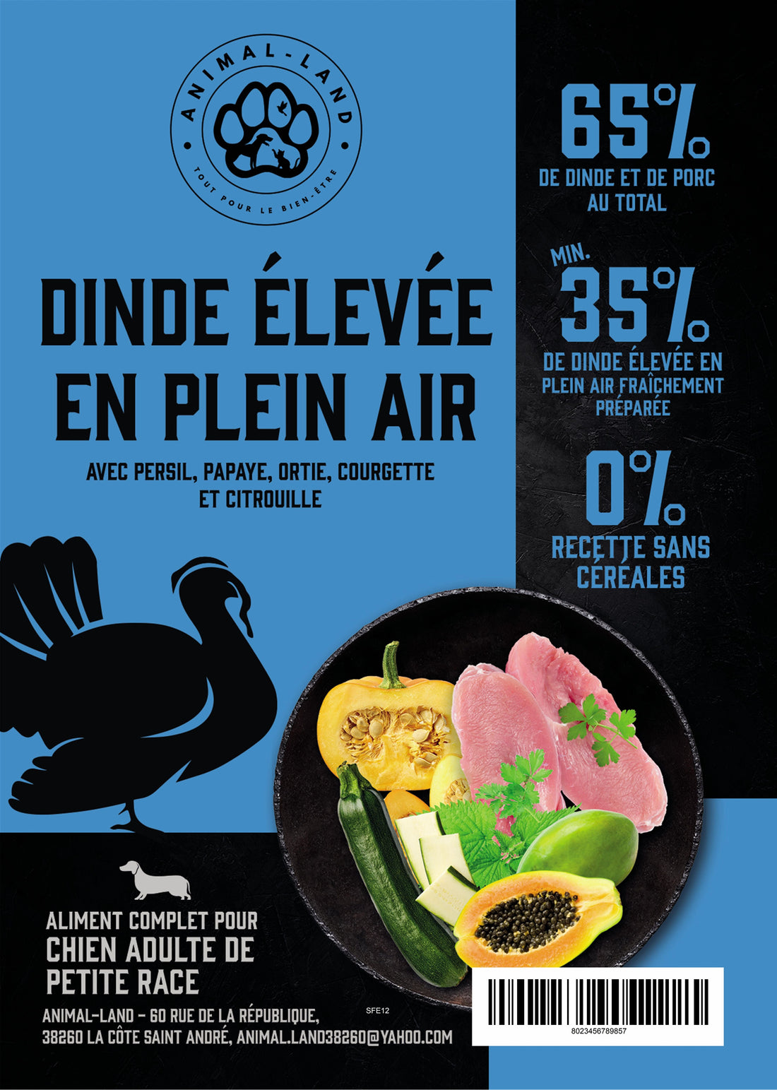 Intensité 65 Dinde Petite Race : la recette premium pour votre petit chien