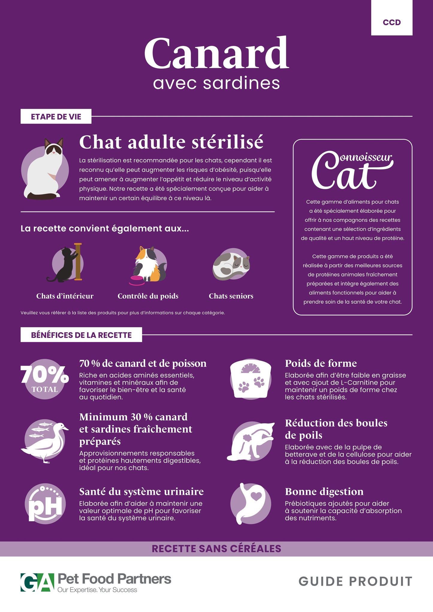 Croquettes Chat Nature Pure 70 – Canard et Sardines