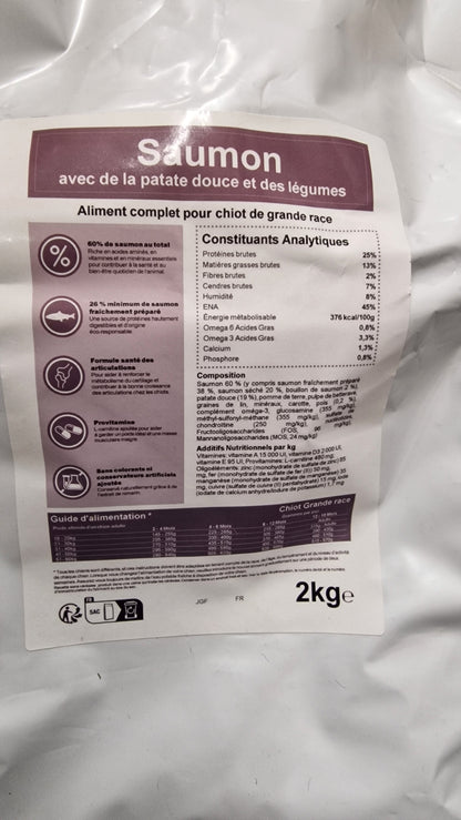 Croquettes Superfood 50% Saumon pour Chiot de Grande Race