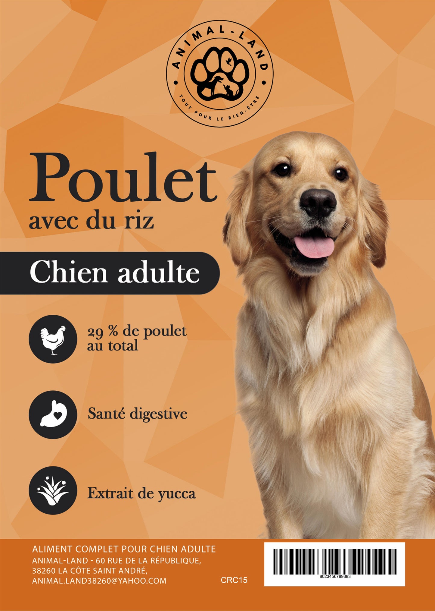 Croquettes Super Premium Poulet  Riz pour Chien Adulte