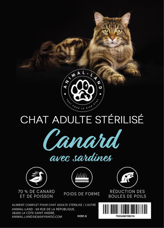 Croquettes Chat Nature Pure 70 – Canard et Sardines. 70 % de Canard &amp; Poisson — riche en acides aminés essentiels, vitamines et minéraux
Poids de forme — recette faible en graisse, enrichie en L-Carnitine
Réduction des boules de poils — pulpe de betterave et cellulose
Santé du système urinaire — pH optimal
Bonne digestion — prébiotiques ajoutés
