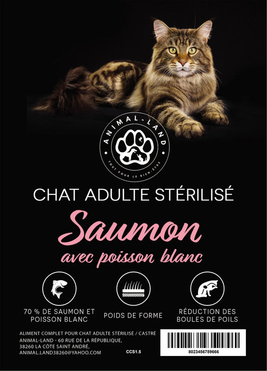 Croquettes Chat Nature Pure 70 – Saumon et Poisson Blanc. 70 % de Saumon &amp; Poisson Blanc — riche en acides aminés essentiels, vitamines et minéraux
Poids de forme — recette faible en graisse, enrichie en L-Carnitine pour les chats stérilisés
Réduction des boules de poils — pulpe de betterave et cellulose
Santé du système urinaire — pH optimal pour prévenir les troubles urinaires
Bonne digestion — prébiotiques ajoutés pour l'absorption des nutriments