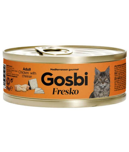Boîte Gosbi Fresko Cat Poulet et Fromage 70g - pâtée fraîche pour chat adulte - Animal-Land