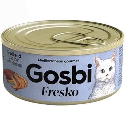 Boîte Gosbi Fresko Cat Thon Crevettes Courgette 70g - pâtée fraîche pour chat stérilisé - Animal-Land