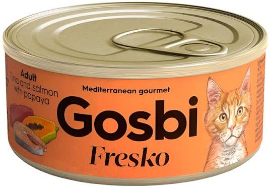 Boîte Gosbi Fresko Cat Thon Saumon Ananas 70g - pâtée fraîche pour chat adulte - Animal-Land