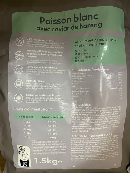 Connoisseur Poisson blanc avec Caviar de Hareng 70% pour Chat