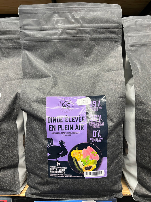 Croquettes Superfood 65% Dinde pour Chiot Sans Céréales