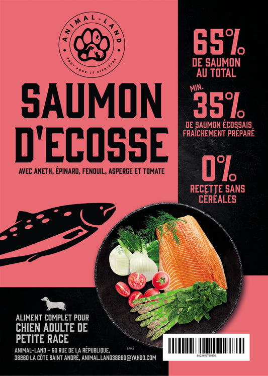 Intensité 65 — Tout Stade de Vie Petite Race Saumon écossais, aneth, épinard, fenouil, asperge, tomate. 65% de saumon au total, dont 35% minimum de saumon frais
Collagène naturel pour soutenir les articulations et la peau
Prébiotiques MOS et FOS pour une bonne digestion
Mélange de superaliments : aneth, épinard, fenouil, asperge, tomate
Croquette de petite taille (10mm), adaptée aux petites mâchoires