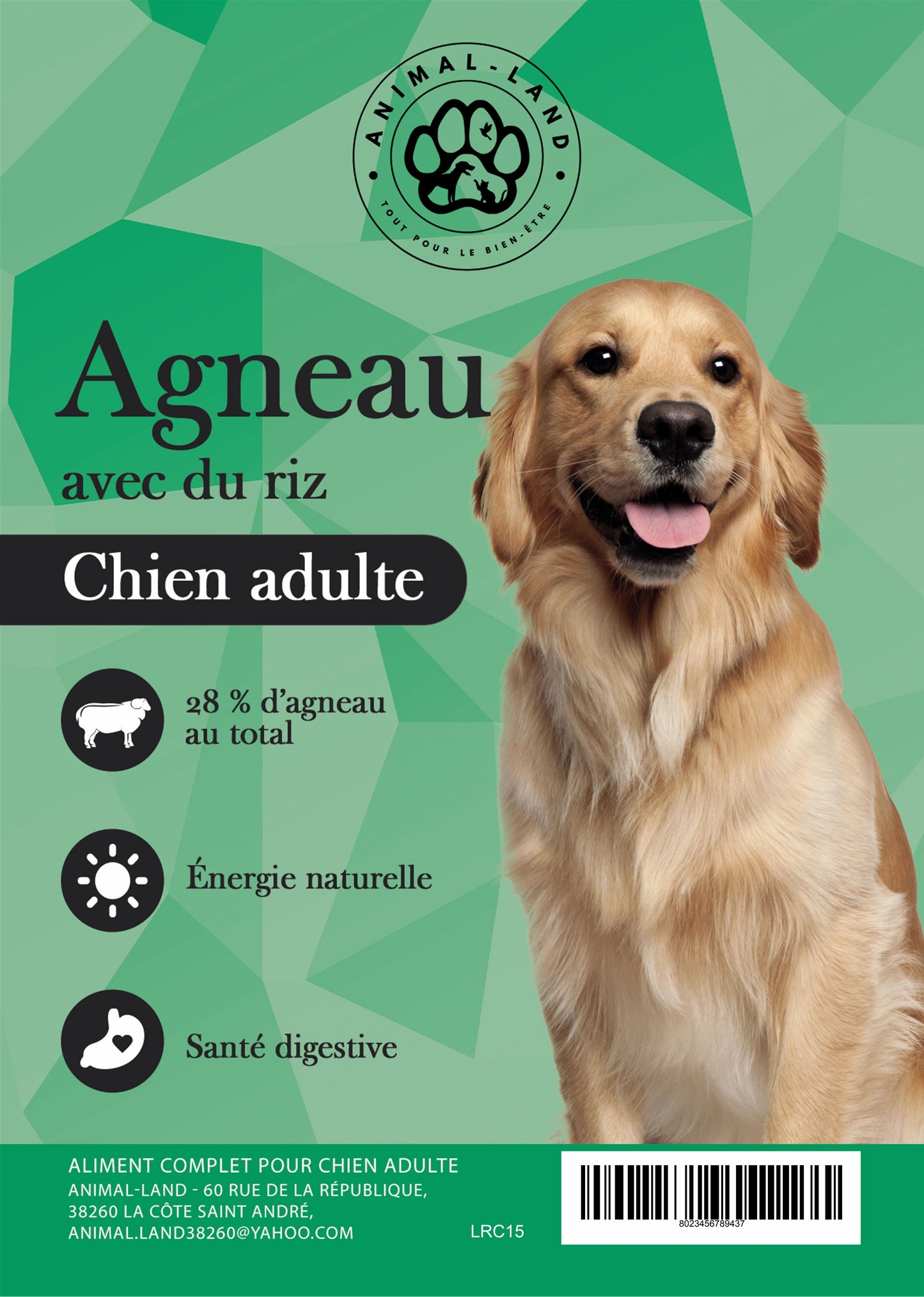 Super Premium Agneau et Riz pour chien adulte