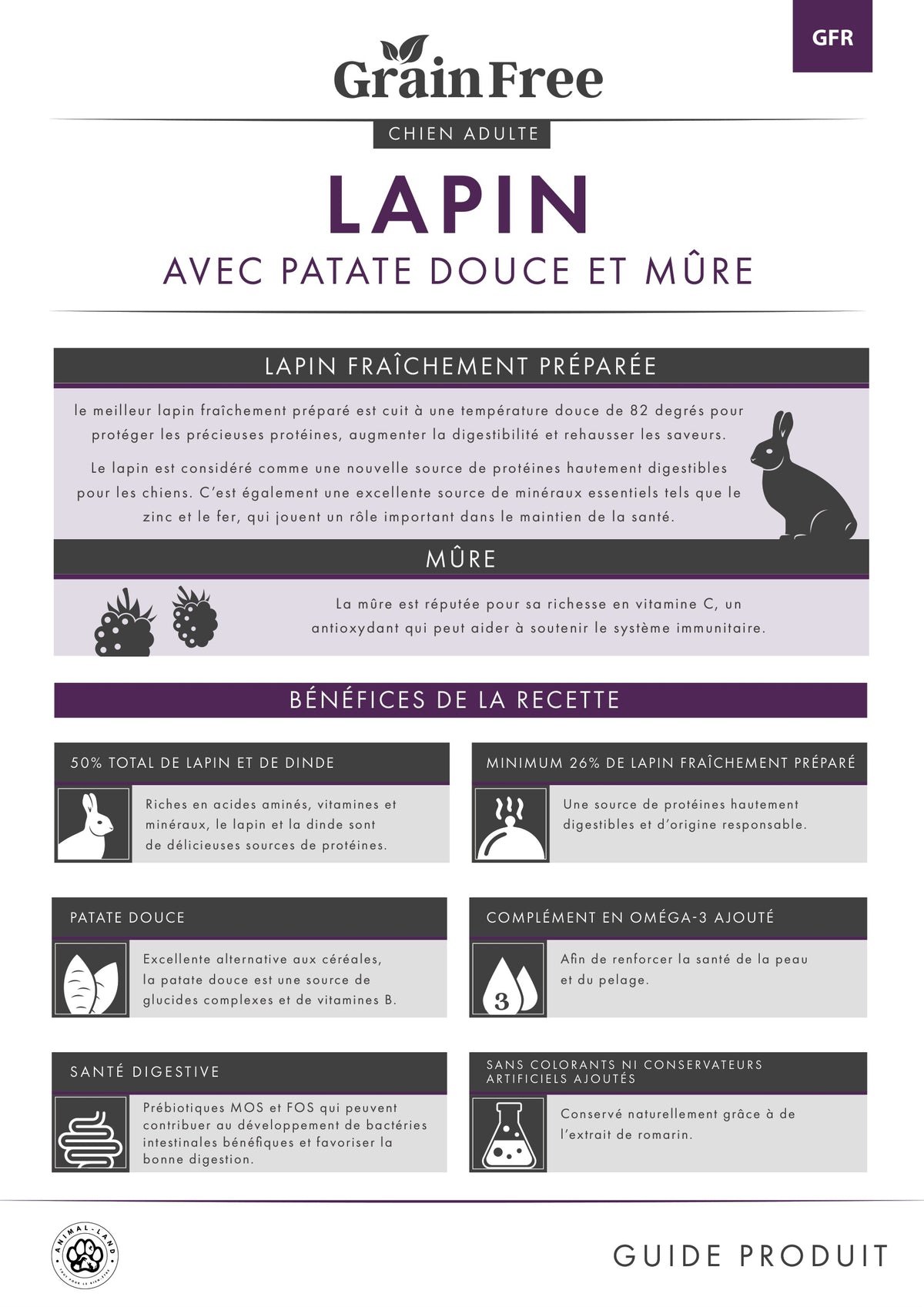 Origine 50 — Adulte Lapin, patate douce, mûre - Adulte