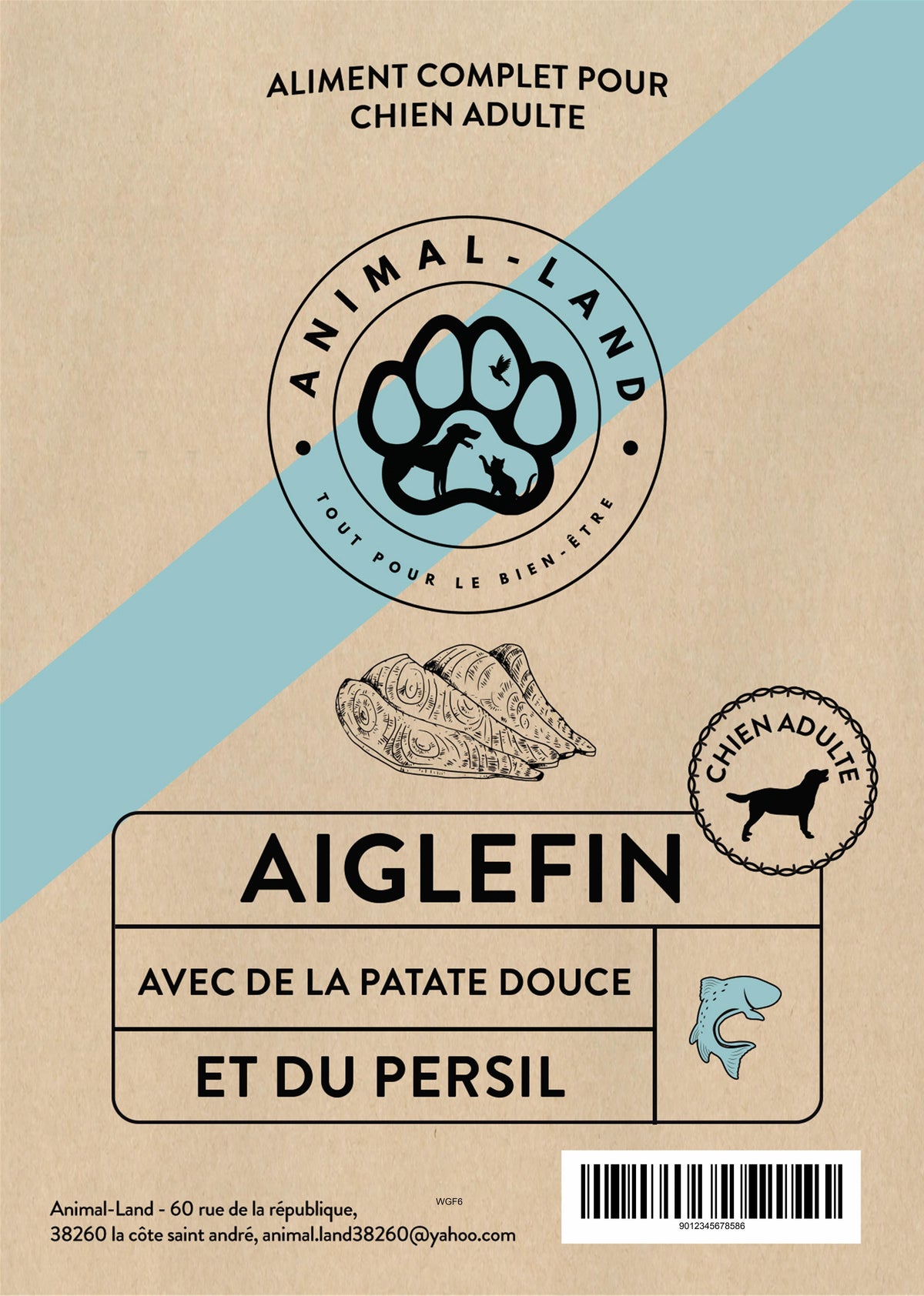 Origine 50 — Adulte Aiglefin frais, patate douce, persil - Adulte, bon pour la peau, les poils et idéale pour pelage blanc