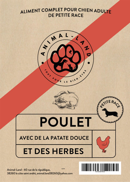 Origine 50 — Adulte Petite Race Poulet, patate douce, herbes. 50% de poulet frais, source de protéines de haute qualité
Sans céréales, adapté aux chiens sensibles ou intolérants
Enrichi en prébiotiques MOS et FOS pour une santé digestive optimale
Cuisson douce à 82°C pour préserver protéines, vitamines et minéraux
Supplémenté en oméga-3 pour une peau saine et un pelage brillant
Recette naturelle, sans sous-produits, colorants ni conservateurs artificiels
À base de patate douce et d’herbes 