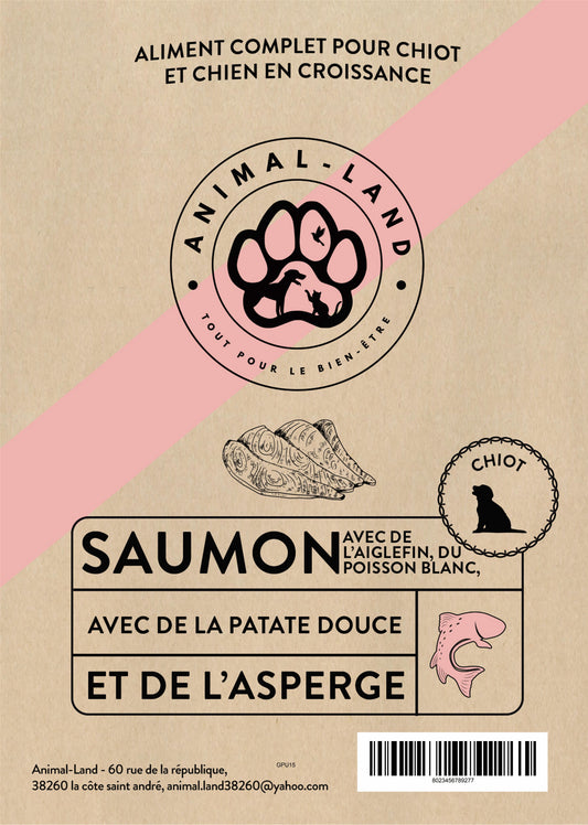 Origine 50 — Chiot Saumon, Aiglefin & Merlan, patate douce, asperge. 50% de poissons frais (saumon, aiglefin, poisson blanc) pour un apport optimal en protéines de haute qualité
Sans céréales, adapté aux chiots sensibles ou intolérants
Enrichi en oméga-3 pour une peau saine et un pelage brillant
Cuisson douce à 82°C pour préserver les protéines, les saveurs et la digestibilité
Prébiotiques MOS et FOS pour une santé digestive optimale
À base de patate douce, une alternative naturelle et digeste aux céréales
