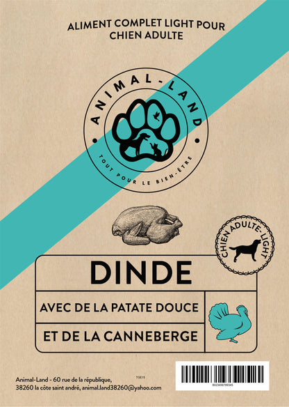 Origine 50 — Senior & Light Dinde, patate douce, canneberge - Senior/Light, 50% viande fraiche, faible en matière grasses