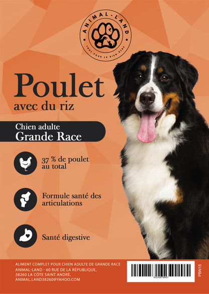 Super Premium poulet riz pour chien grande race