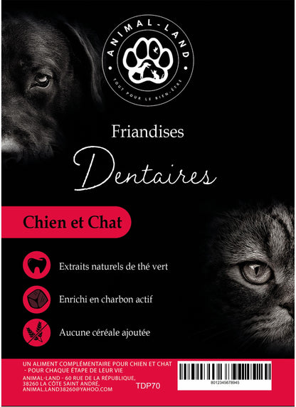 Friandises Dentaires Chien Chat – Dinde, Charbon Actif, Thé Vert | Animal-Land