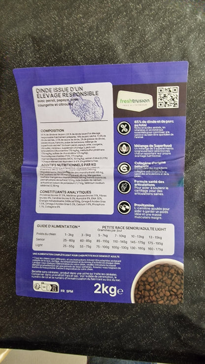 Superfood 65 — Tout Stade de Vie Petite race Dinde Light