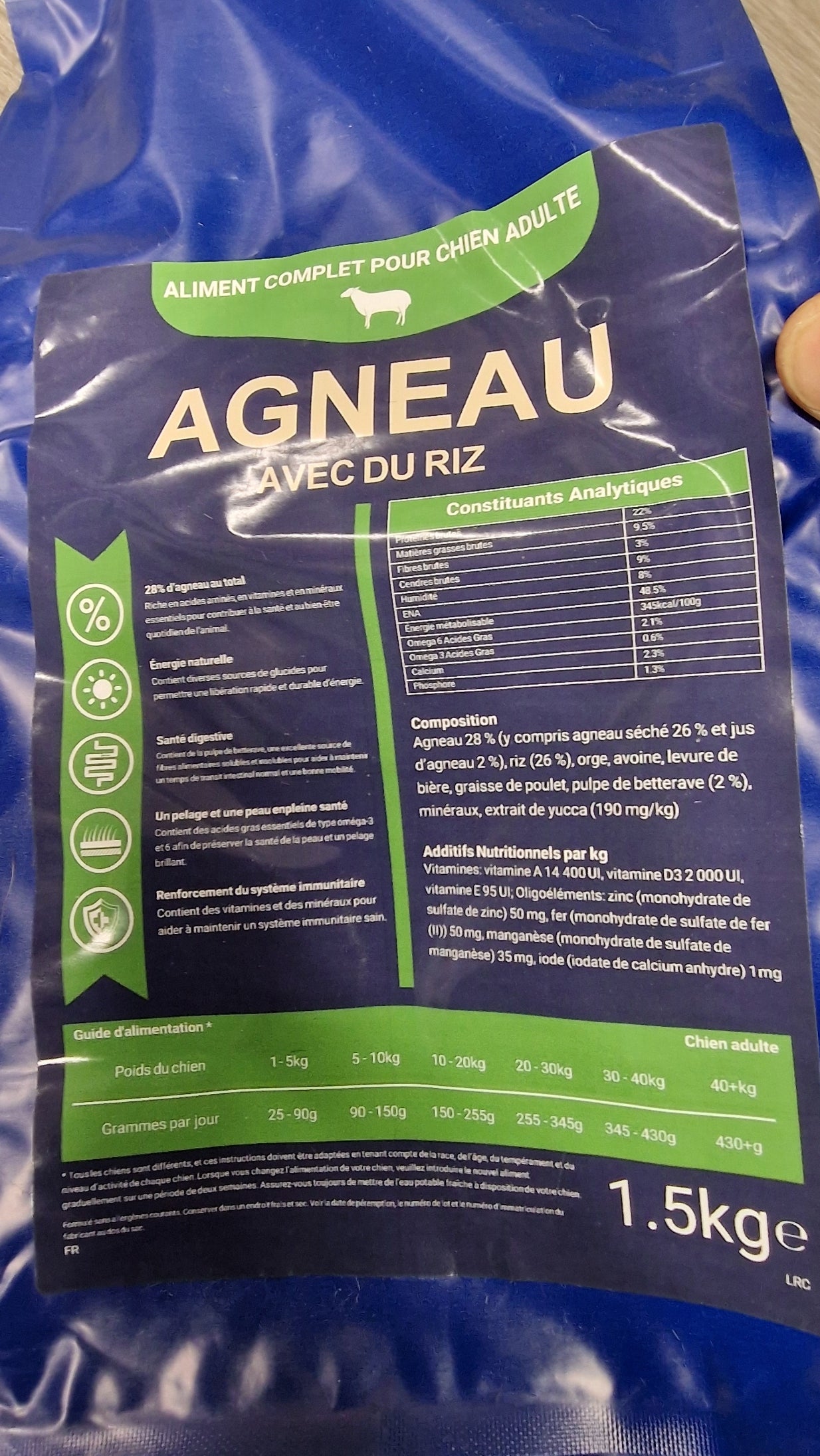 Super Premium Agneau et Riz pour chien adulte