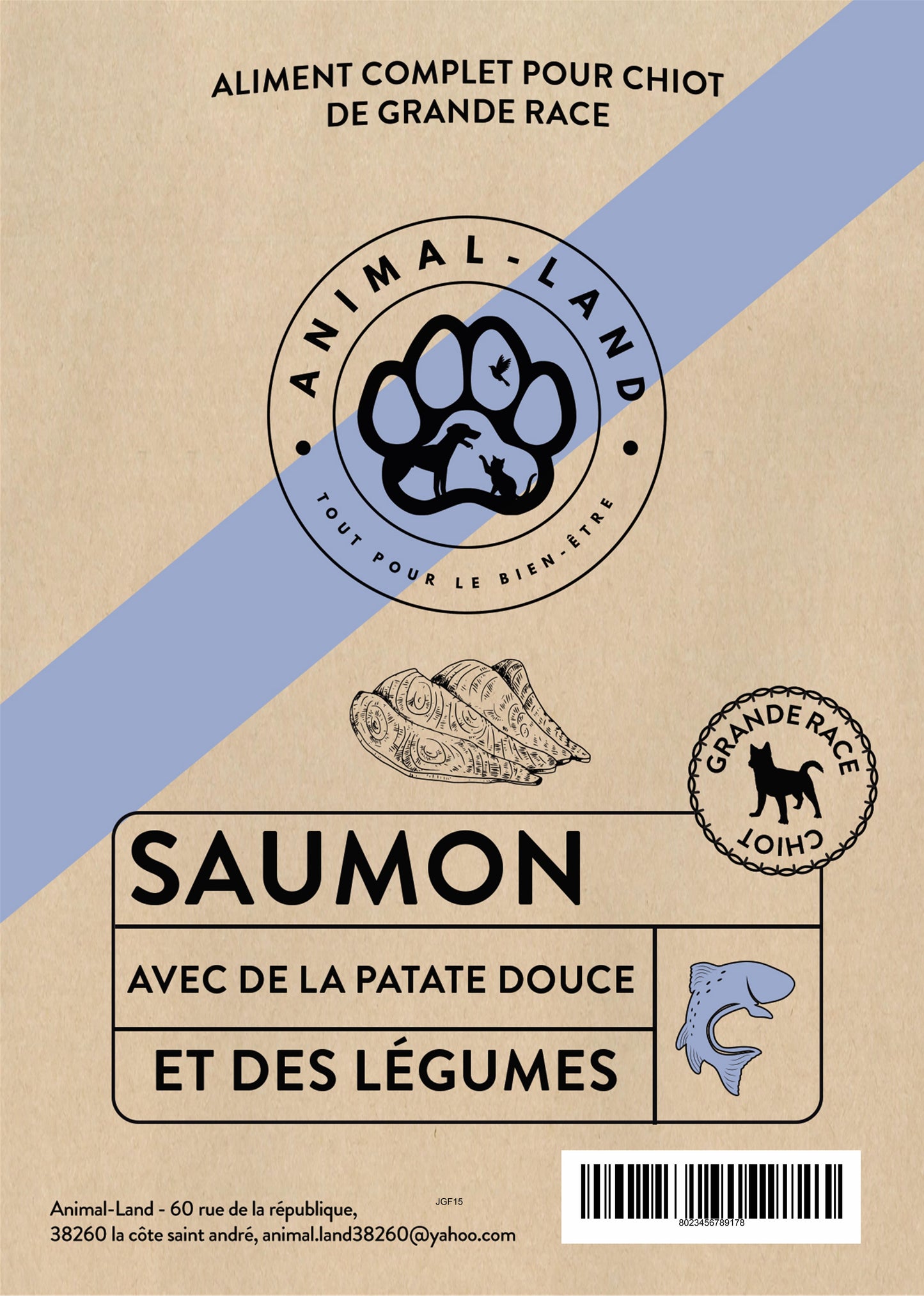Croquettes Superfood 50% Saumon pour Chiot de Grande Race