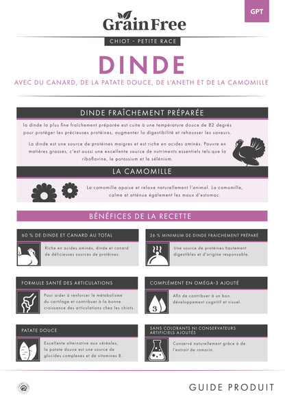 Origine 50 — chiot dinde, canard, patate douce, aneth et camomille