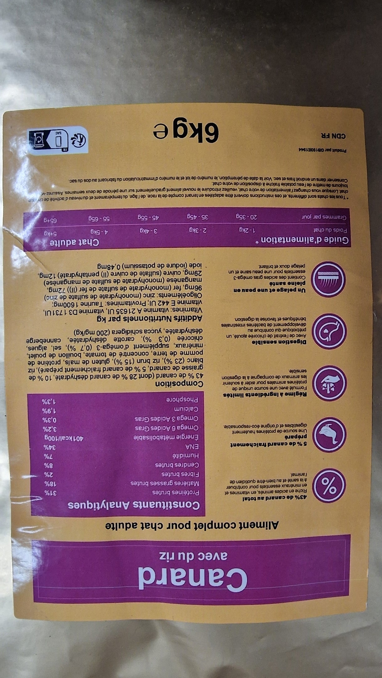 Super premium canard  avec du riz pour chat