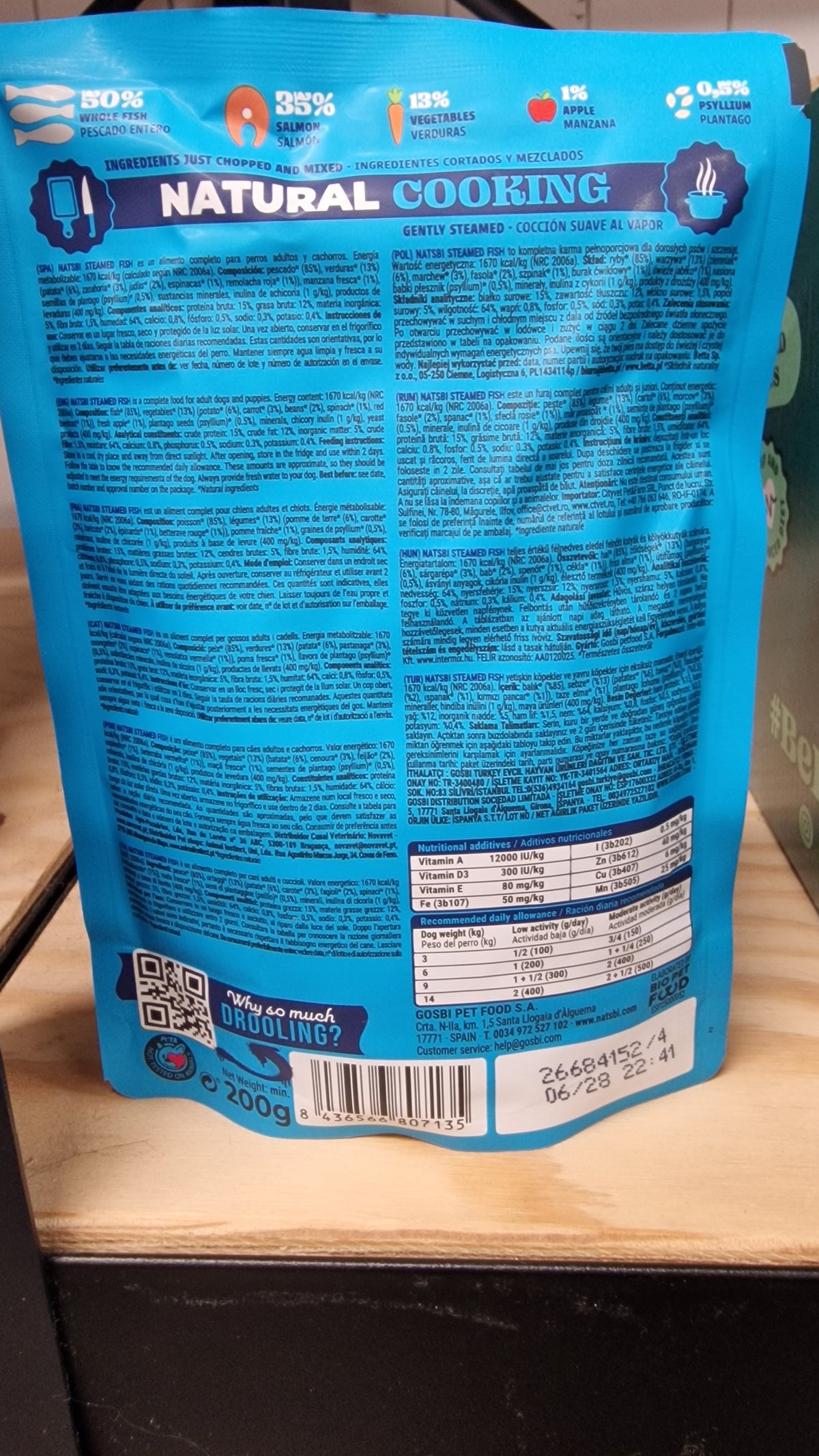 Natsbi Steamed Poisson 85% - Chien Adulte & Chiot - 200g