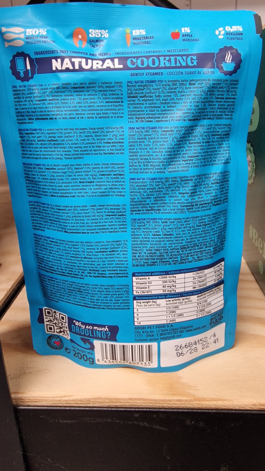 Natsbi Steamed Poisson 85% - Chien Adulte & Chiot - 200g
