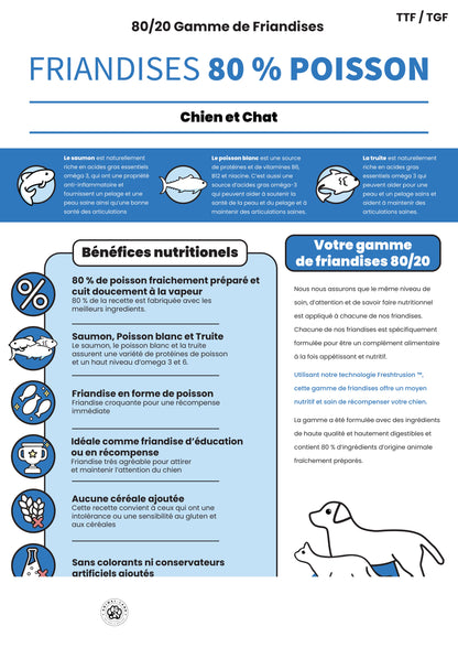 Friandises 80% Poisson Chien Chat – Saumon Truite Sans Céréales | Animal-Land