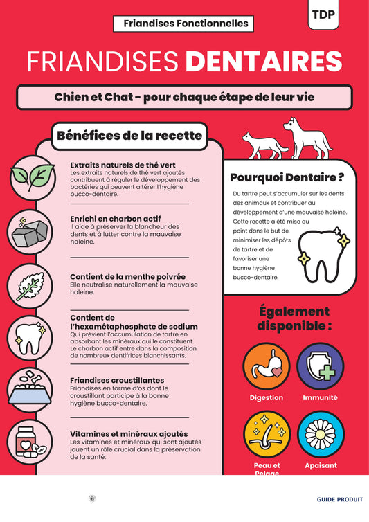 Friandises Dentaires Chien Chat – Dinde, Charbon Actif, Thé Vert | Animal-Land