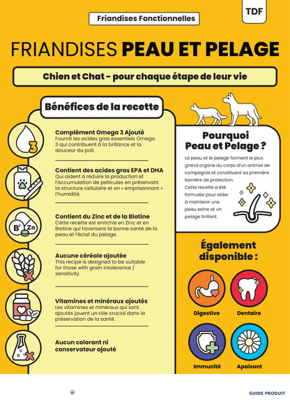 Friandises Peau & Pelage Chien Chat – Saumon, Oméga 3, Zinc, Biotine | Animal-Land