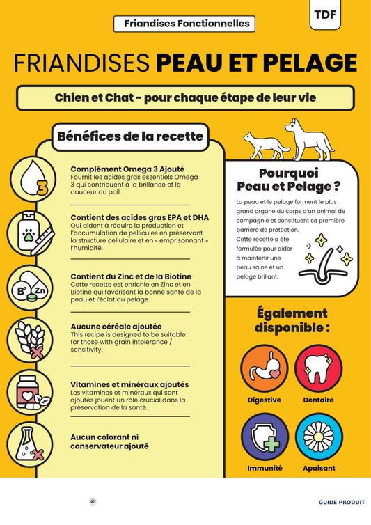 Friandises Peau & Pelage Chien Chat – Saumon, Oméga 3, Zinc, Biotine | Animal-Land