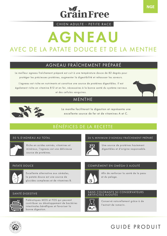 Origine 50 — Adulte Petite Race Agneau, patate douce, menthe