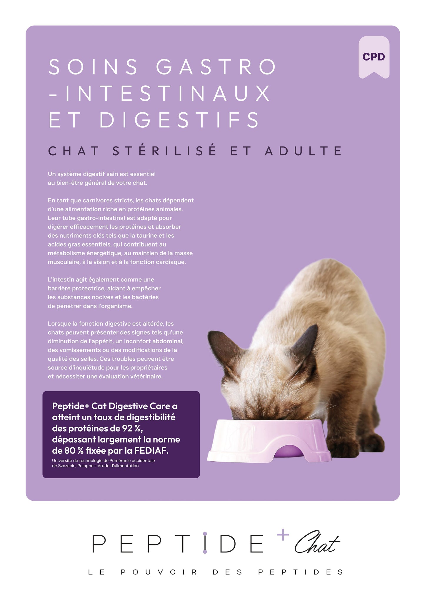 peptide + chat soins gastro-intestinaux et digestifs