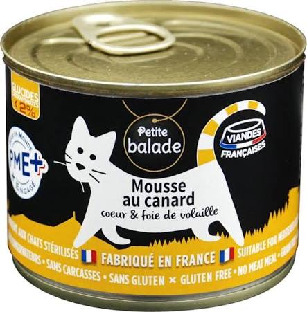 Petite Balade Mousse au Canard 200g – Pâtée sans Céréales pour Chat