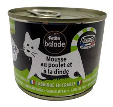 Petite Balade Mousse Poulet Dinde 200g – Pâtée sans Céréales pour Chat