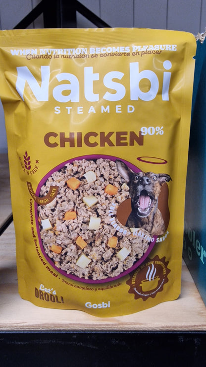 Natsbi Steamed Poulet 90% - Chien Adulte & Chiot - 200g