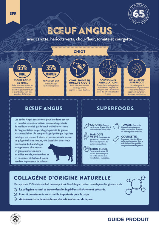 Croquettes Superfood 65% Boeuf Angus pour Chiot Sans Céréales